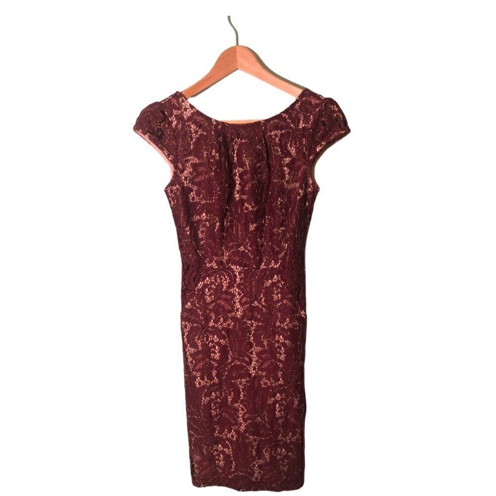 Akira Maroon and Gold Lace Dress S